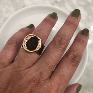 Copper and leather ring